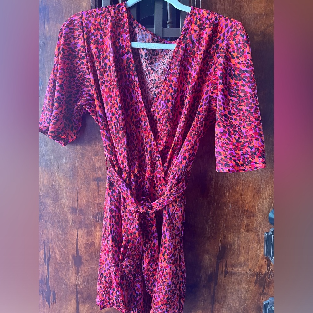 Summer belted romper short Large